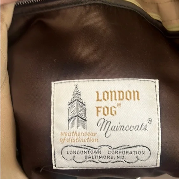VINTAGE LONDON FOG CLASSIC TRENCH RAINCOAT WITH PILE LINER KHAKI 40 Short - Picture 5 of 8